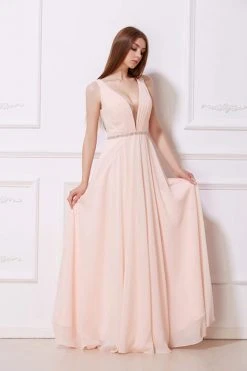 Formal Gowns J'Adore Dresses - J12041 Ruched Plunging V-Neck A-Line Dress