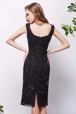 J'Adore Dresses - J13085 Bedazzled V-neck Sheath Dress Cocktail Dresses