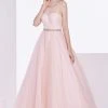 Formal Gowns J'Adore Dresses - J14001 Sleeveless Embellished Halter Tulle Ballgown 1 Formal Gowns J'Adore Dresses - J14001 Sleeveless Embellished Halter Tulle Ballgown