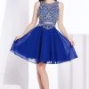 J'Adore Dresses - J14078 Beaded Bateau Chiffon A-line Dress Cocktail Dresses