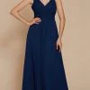 Formal Gowns J'Adore Dresses - J2047 Ruched V-neck Chiffon A-line Dress 2 Formal Gowns J'Adore Dresses - J2047 Ruched V-neck Chiffon A-line Dress