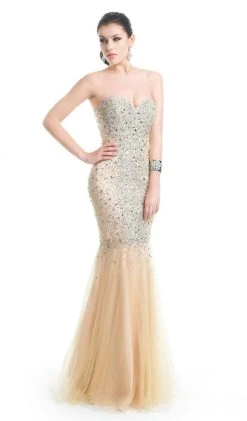 Formal Gowns J'Adore Dresses - J5055 Beaded Sweetheart Tulle Trumpet Dress
