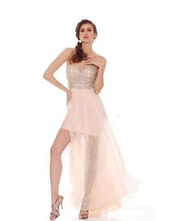 J'Adore Dresses - J6050 Beaded Illusion Overskirt High Slit Gown Formal Gowns