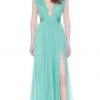 Formal Gowns J'Adore Dresses - J7100 Deep Plunge V Neck High Slit Soft Chiffon Gown 1 Formal Gowns J'Adore Dresses - J7100 Deep Plunge V Neck High Slit Soft Chiffon Gown
