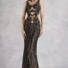 Formal Gowns Janique - 17007 Sparkly Nude Illusion Evening Gown