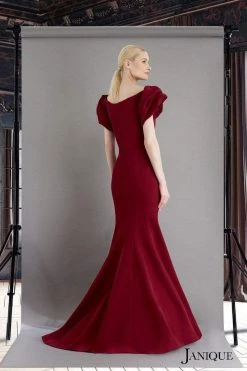 Formal Gowns Janique - 1943 Ruffled Off Shoulder Mermaid Gown