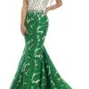 Janique - Embellished Lace Printed Mermaid Evening Gown W1717 Formal Gowns 2 Janique - Embellished Lace Printed Mermaid Evening Gown W1717 Formal Gowns