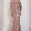 Formal Gowns Janique - Embellished Off-Shoulder Trumpet Dress JA5017 - 1 Pc Rose Gold In Size 10 Available 2 Formal Gowns Janique - Embellished Off-Shoulder Trumpet Dress JA5017 - 1 Pc Rose Gold In Size 10 Available