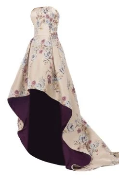 Formal Gowns Janique - Embroidered Printed High-Low Evening Ball Gown W1687 8 Formal Gowns Janique - Embroidered Printed High-Low Evening Ball Gown W1687