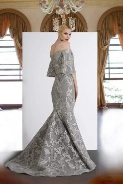 Janique - JA4013 Off-Shoulder Mermaid Evening Dress In Blush 5 Janique - JA4013 Off-Shoulder Mermaid Evening Dress In Blush