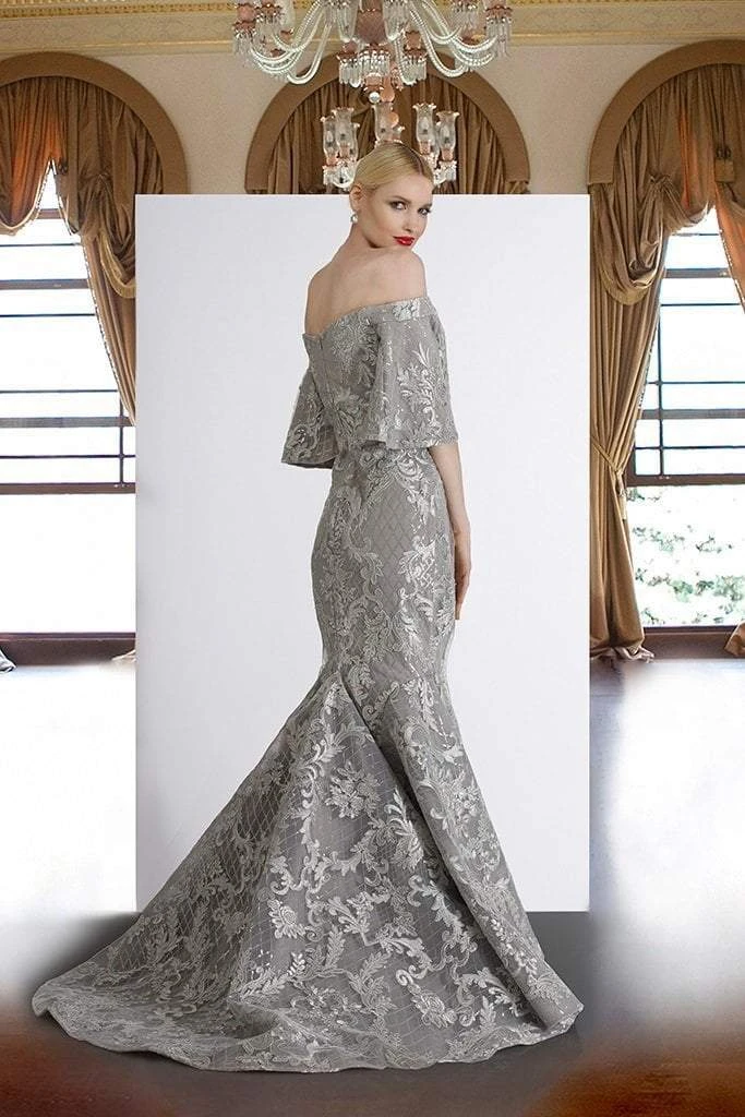 Janique - JA4013 Off-Shoulder Mermaid Evening Dress In Blush 4 Janique - JA4013 Off-Shoulder Mermaid Evening Dress In Blush