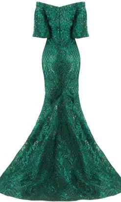 Formal Gowns Janique - JA4013 Off-Shoulder Mermaid Evening Dress In Emerald 9 Formal Gowns Janique - JA4013 Off-Shoulder Mermaid Evening Dress In Emerald