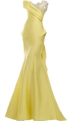 Janique - Strapless Asymmetric Fold-Over Neckline Long Gown C1691 6 Janique - Strapless Asymmetric Fold-Over Neckline Long Gown C1691