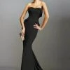Janique - Strapless Folded Neckline Detail Stretch Crepe Gown With Side Peplum And Sweep Train C1167 Formal Gowns 1 Janique - Strapless Folded Neckline Detail Stretch Crepe Gown With Side Peplum And Sweep Train C1167 Formal Gowns