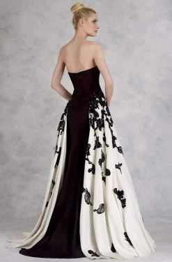 Formal Gowns Janique - Strapless Sweetheart Filigree Overlay Gown W1376