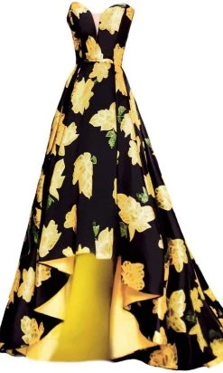 Janique - Strapless Sweetheart Hi-Lo Floral Ballgown JA2002 23 Janique - Strapless Sweetheart Hi-Lo Floral Ballgown JA2002