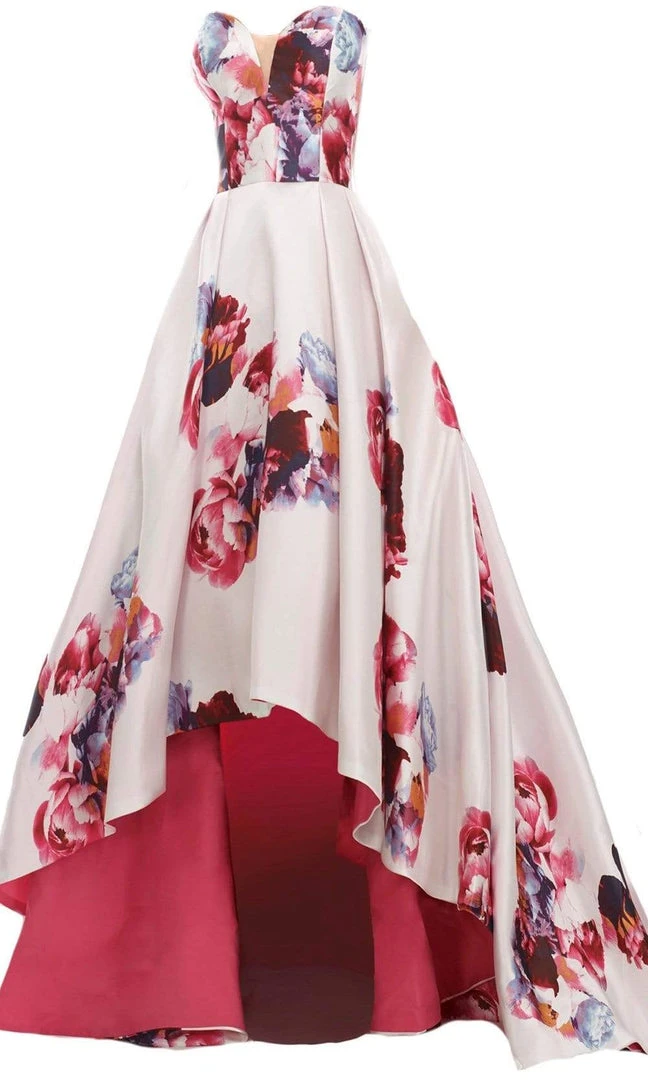 Janique - Strapless Sweetheart Hi-Lo Floral Ballgown JA2002 10 Janique - Strapless Sweetheart Hi-Lo Floral Ballgown JA2002