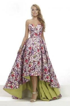 Janique - Strapless Sweetheart Hi-Lo Floral Ballgown JA2002 19 Janique - Strapless Sweetheart Hi-Lo Floral Ballgown JA2002