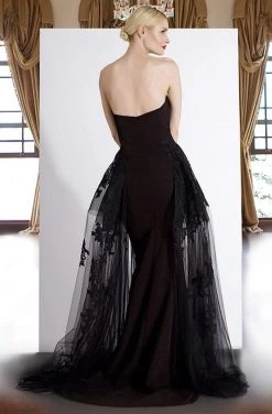 Formal Gowns Janique - W2188 Strapless Sweetheart Trumpet Dress With Overskirt