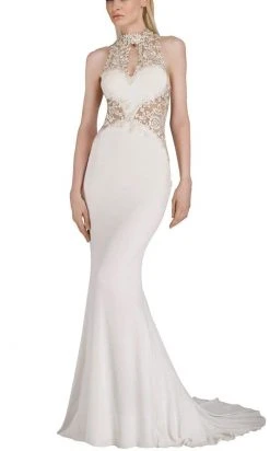 Janique - W974 Jersey Gown In Ivory Formal Gowns
