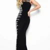 Formal Gowns Jasz Couture - Bead Embellished Jersey Dress 7045 - 1 Pc Black/Silver In Size 4 Available