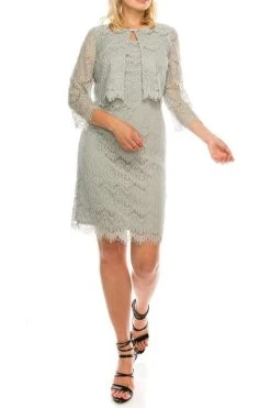Cocktail Dresses Jessica Howard - JH8M5167 Two Piece Lace Fitted Dress With Jacket
