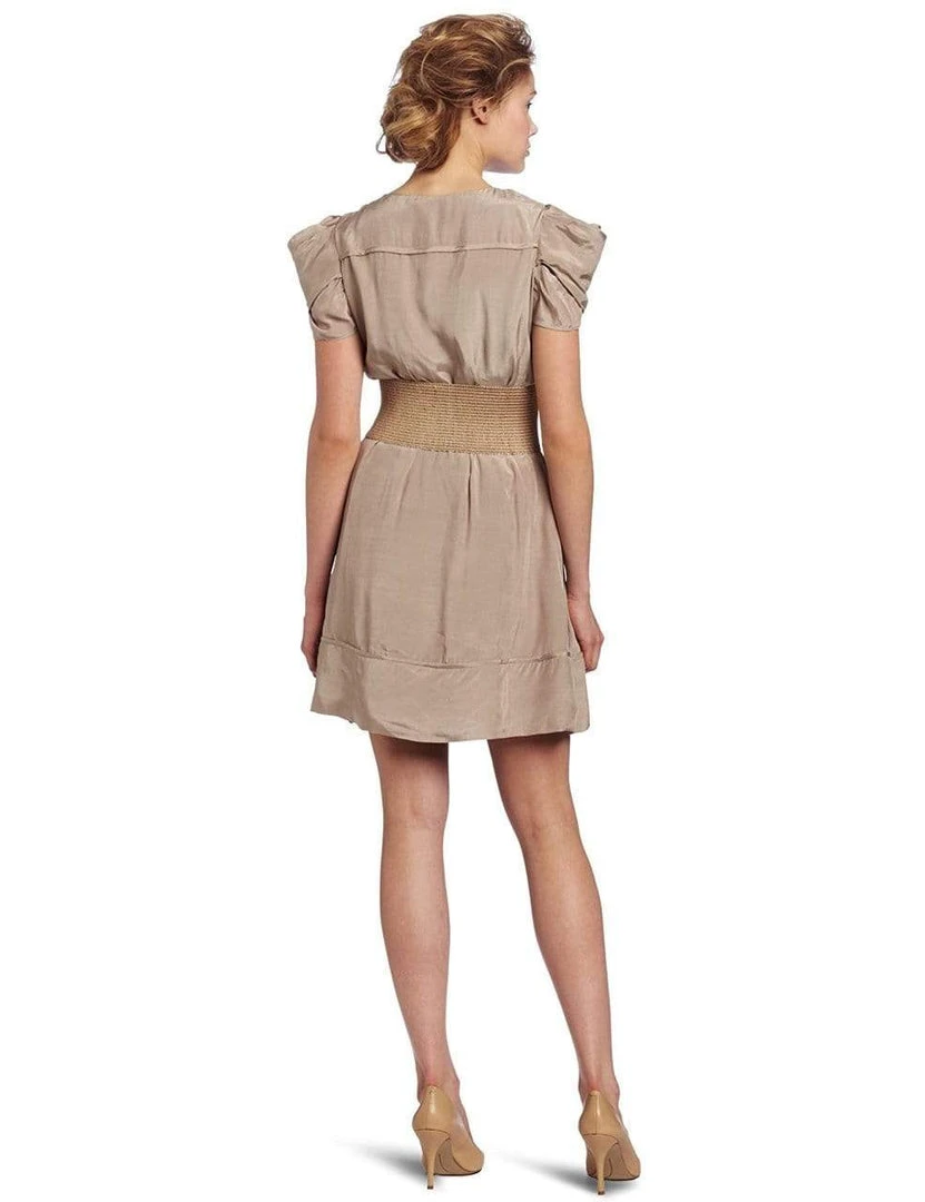 Jessica Simpson - Pleated V Neck Cocktail Dress JS2A1005 Cocktail Dresses 4 Jessica Simpson - Pleated V Neck Cocktail Dress JS2A1005 Cocktail Dresses