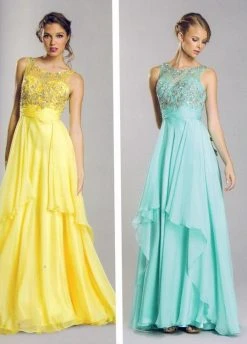 Aspeed Design - Jewel Embellished Layered Chiffon Prom Dress 13 Aspeed Design - Jewel Embellished Layered Chiffon Prom Dress