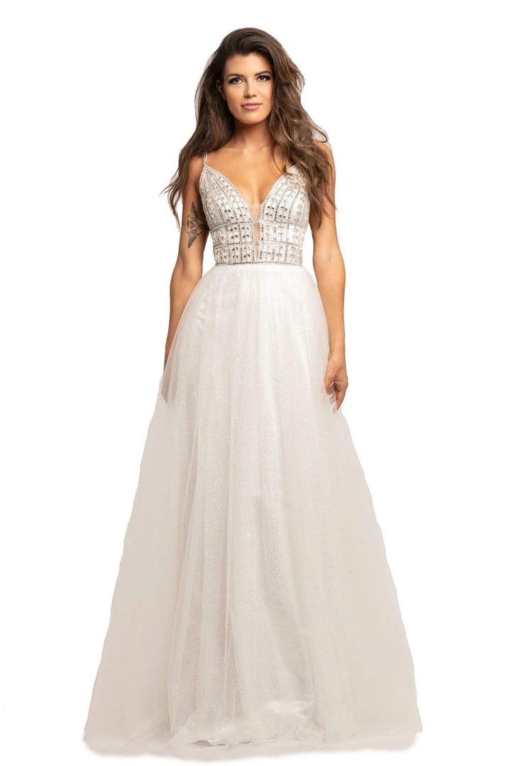 Johnathan Kayne - 2000 Illusion V Neck Sleeveless Glitter Mesh Gown 6 Johnathan Kayne - 2000 Illusion V Neck Sleeveless Glitter Mesh Gown