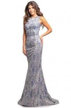 Johnathan Kayne - 2004 Glitter Printed Ponte Knit Mermaid Gown Formal Gowns