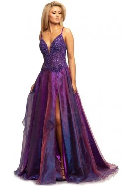 Johnathan Kayne - 2006 Embellished Deep V-neck A-line Gown