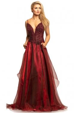 Johnathan Kayne - 2006 Embellished Deep V-neck A-line Gown