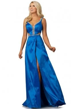 Johnathan Kayne - 2012 Plunging V-Neck Cutout High Slit Gown Formal Gowns
