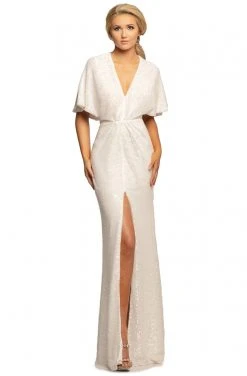 Formal Gowns Johnathan Kayne - 2015 Plunging V Neck Kimono Sleeves Sequins Gown 11 Formal Gowns Johnathan Kayne - 2015 Plunging V Neck Kimono Sleeves Sequins Gown