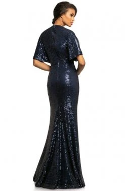 Formal Gowns Johnathan Kayne - 2015 Plunging V Neck Kimono Sleeves Sequins Gown 8 Formal Gowns Johnathan Kayne - 2015 Plunging V Neck Kimono Sleeves Sequins Gown