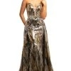 Johnathan Kayne - 2025 Embellished Two Tone Deep V-neck Trumpet Dress 2 Johnathan Kayne - 2025 Embellished Two Tone Deep V-neck Trumpet Dress