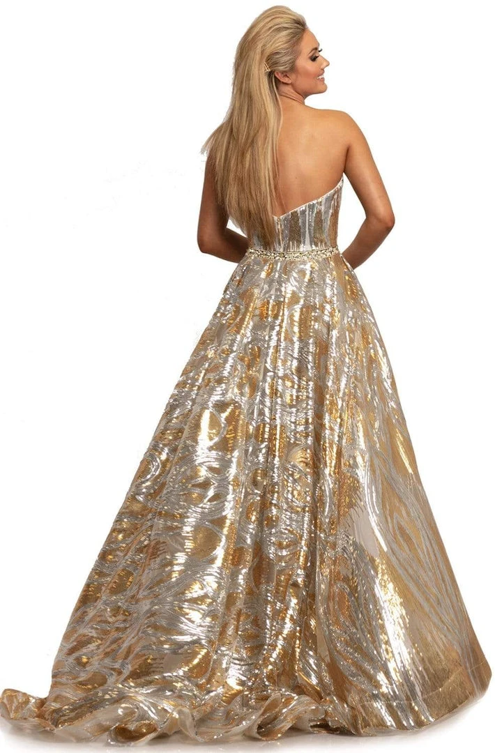 Johnathan Kayne - 2025 Embellished Two Tone Deep V-neck Trumpet Dress 7 Johnathan Kayne - 2025 Embellished Two Tone Deep V-neck Trumpet Dress