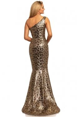Johnathan Kayne - 2028 Sequined One Shoulder Trumpet Dress