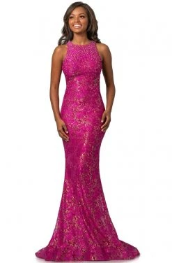 Johnathan Kayne - 2036 Jewel Ornate Metallic Lace Mermaid Gown