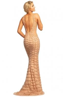 Johnathan Kayne - 2043 Embellished Deep V-neck Trumpet Dress 6 Johnathan Kayne - 2043 Embellished Deep V-neck Trumpet Dress