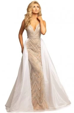 Formal Gowns Johnathan Kayne - 2052 Embellished Dress With Ballgown Overskirt