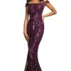 Formal Gowns Johnathan Kayne - 2064 Sequin-Embroidered Off Shoulder Mermaid Gown
