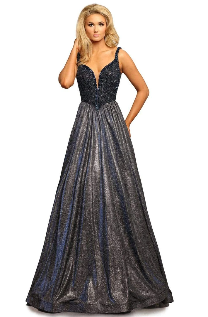 Formal Gowns Johnathan Kayne - 2069 Embellished Deep V-neck A-line Dress 3 Formal Gowns Johnathan Kayne - 2069 Embellished Deep V-neck A-line Dress