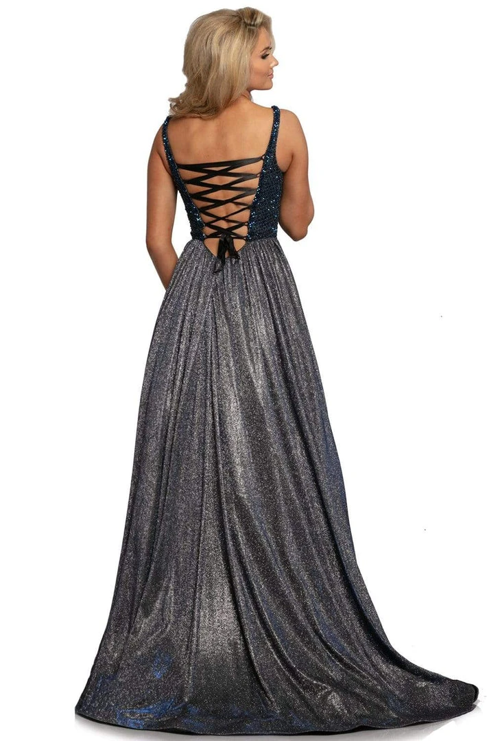 Formal Gowns Johnathan Kayne - 2069 Embellished Deep V-neck A-line Dress 4 Formal Gowns Johnathan Kayne - 2069 Embellished Deep V-neck A-line Dress