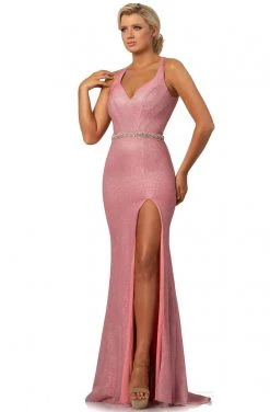 Johnathan Kayne - 2071 Plunging V-neck Trumpet Dress