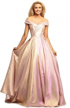 Johnathan Kayne - 2072 Metallic Off-Shoulder Ballgown Formal Gowns
