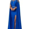 Johnathan Kayne - 2075 Embellished Scoop Sheath Dress With Cape