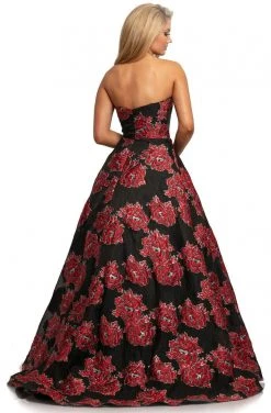 Formal Gowns Johnathan Kayne - 2078 Floral Brocade Strapless Ballgown