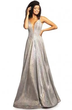 Johnathan Kayne - 2094 Metallic Floral A-Line Evening Gown Formal Gowns