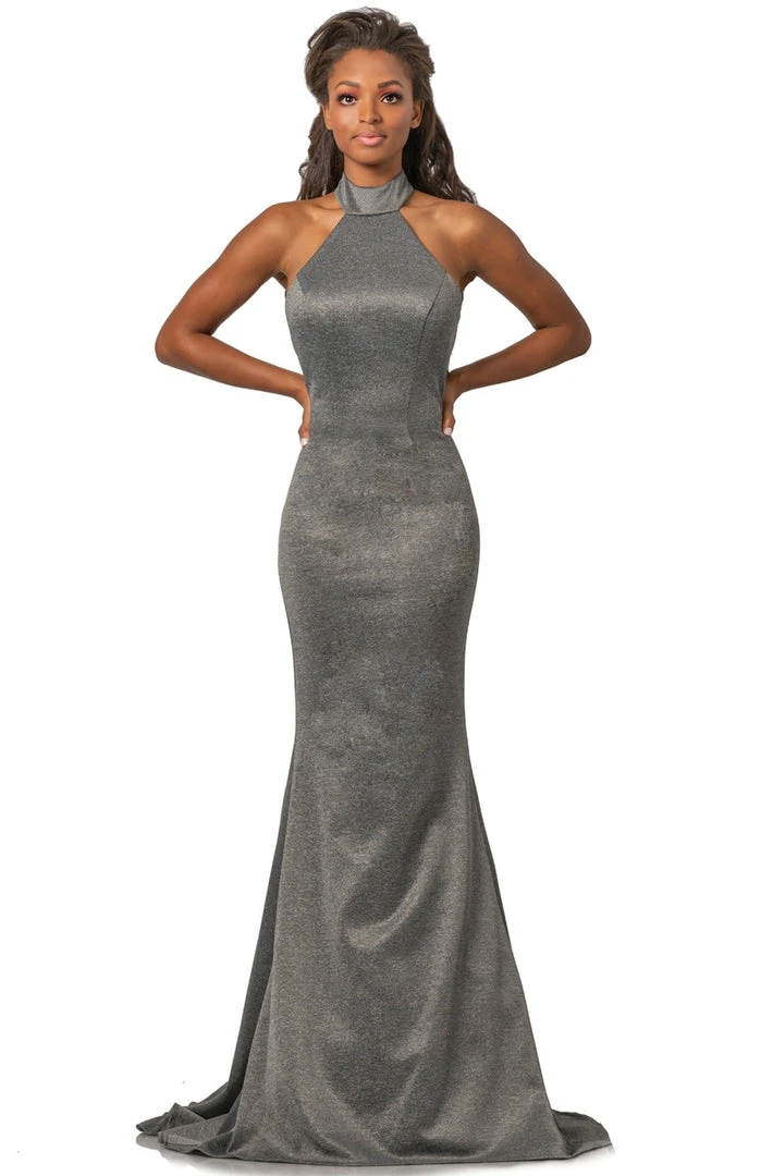 Johnathan Kayne - 2096 High Halter Neck Trumpet Dress With Train Formal Gowns 3 Johnathan Kayne - 2096 High Halter Neck Trumpet Dress With Train Formal Gowns